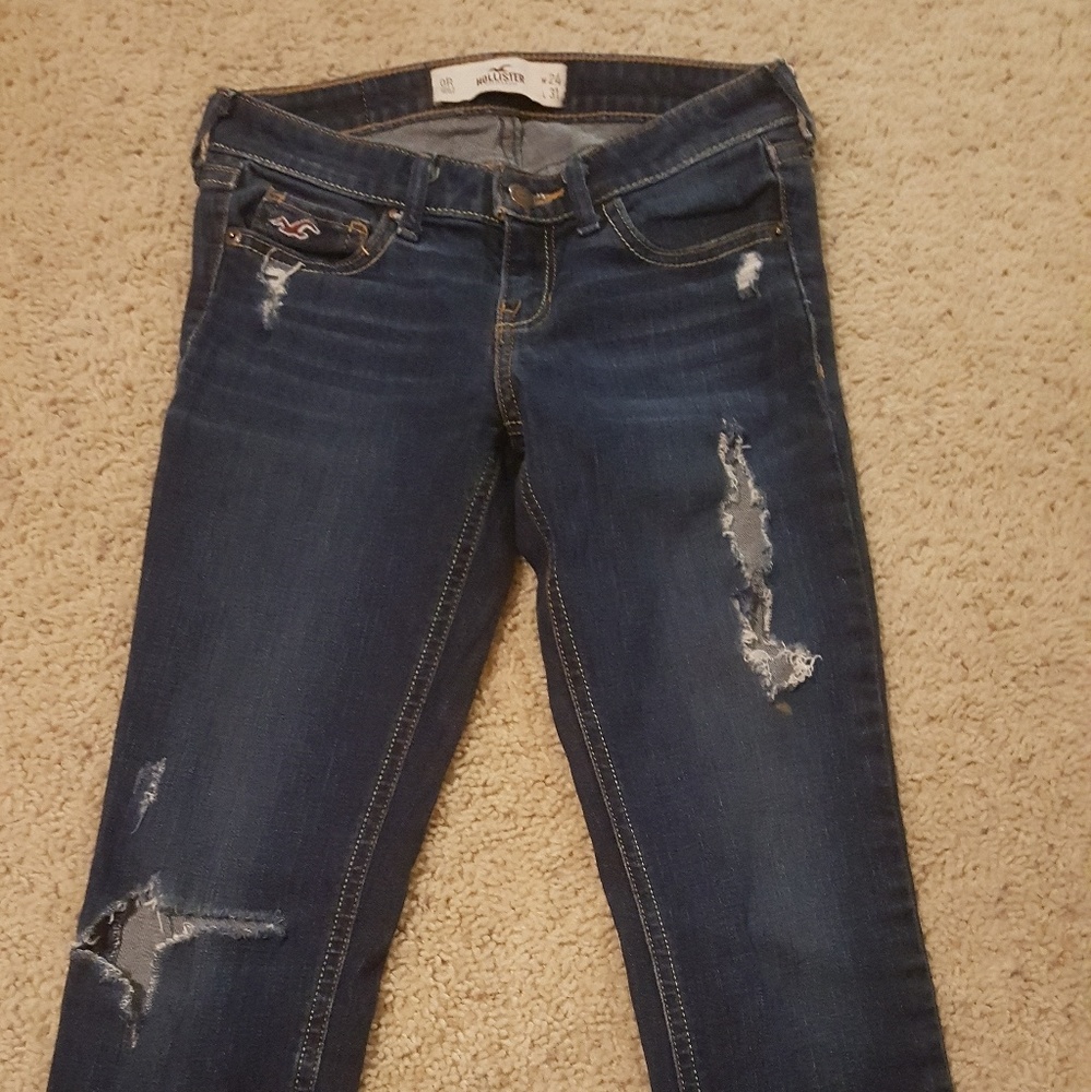 Hollister ripped jeans.